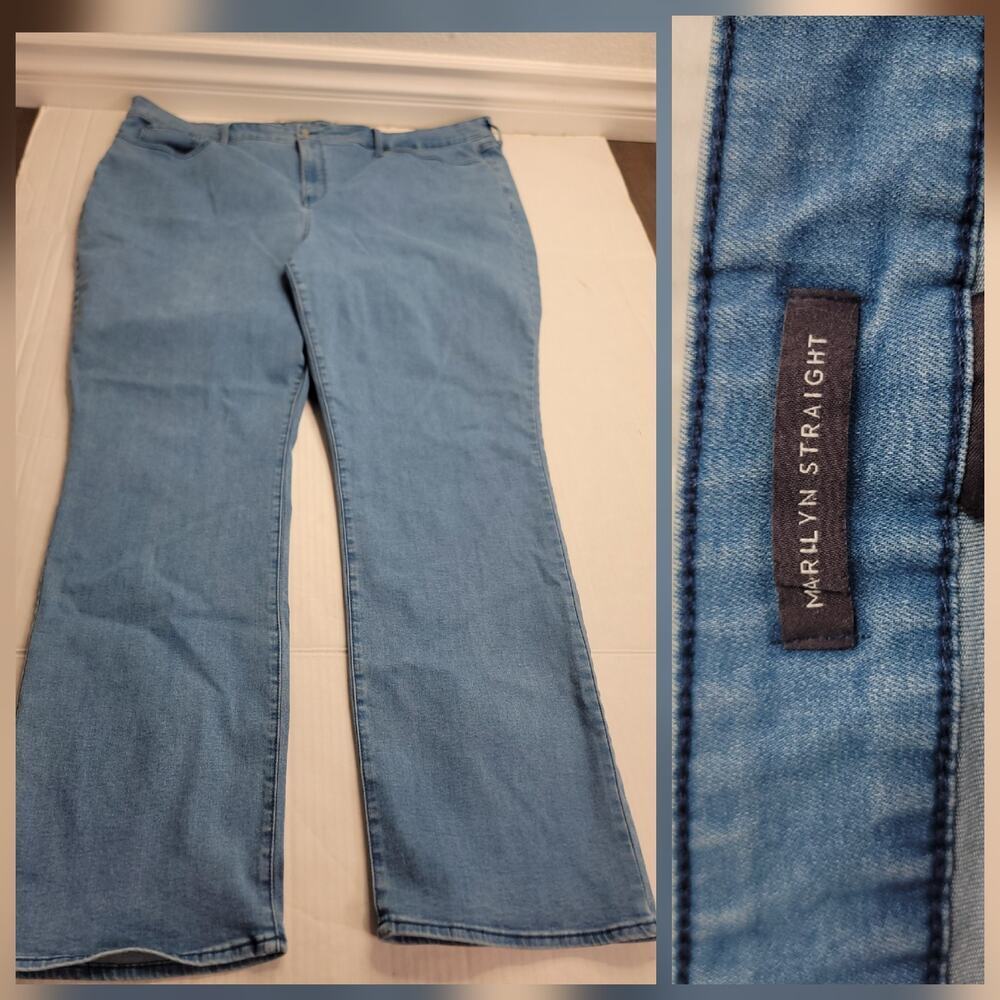Not Your Daughters Jeans SZ 24W Marilyn Straight High Rise Lift Tuck Light Wash
